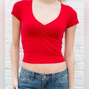 Brandy Melville Gina v neck crop top